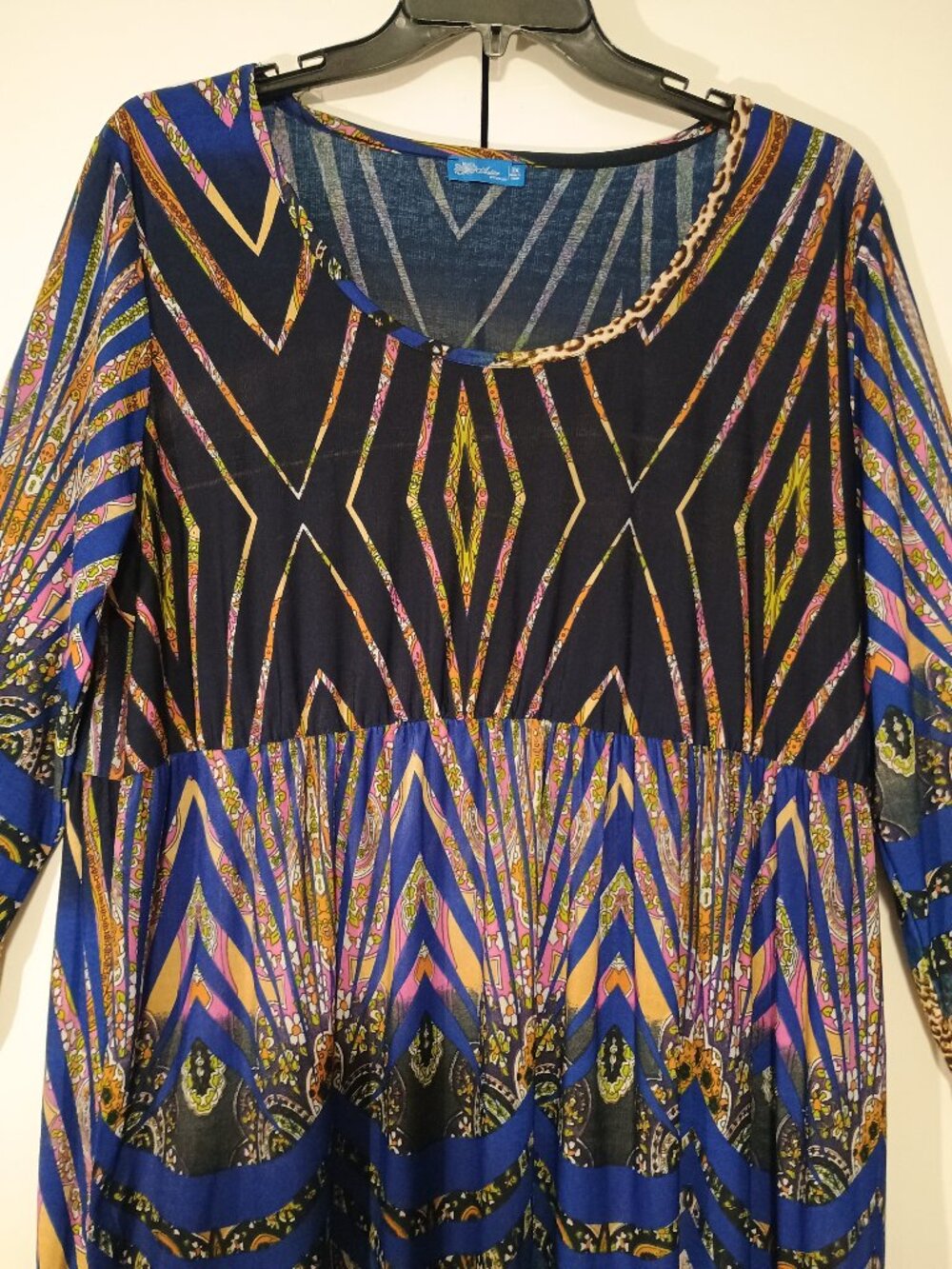 Aster by Firmiana Plus Size 3X Multicolor Boho Animal Print Tunic Top - Picture 4 of 6